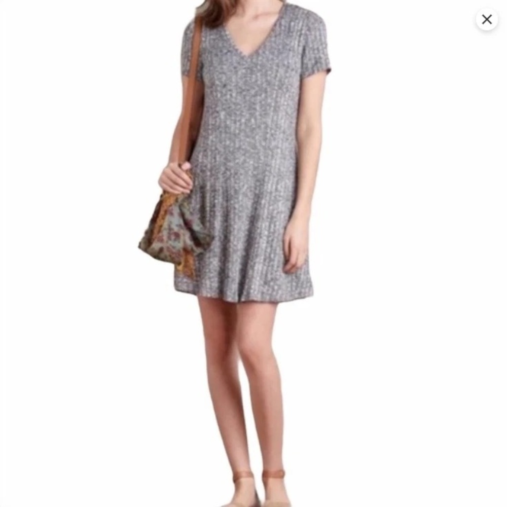 Dolan Left Coast Collection Women's Navy Marin Knit V-Neck Mini Dress Size Large